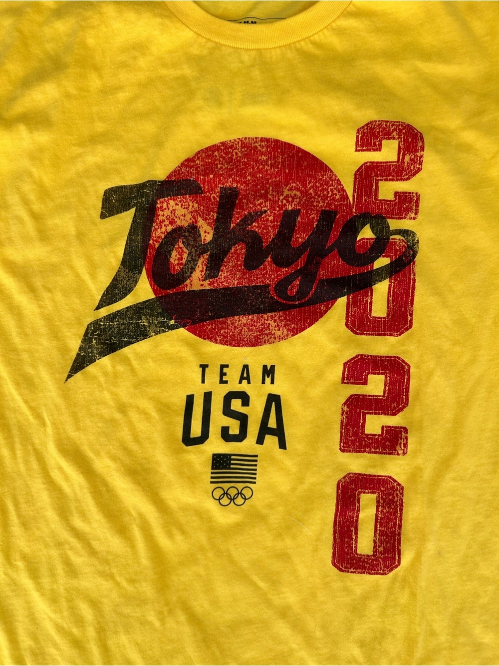 NWT Yellow Tokyo 2020 Olympics Team USA Graphic Men's T‑Shirt MED